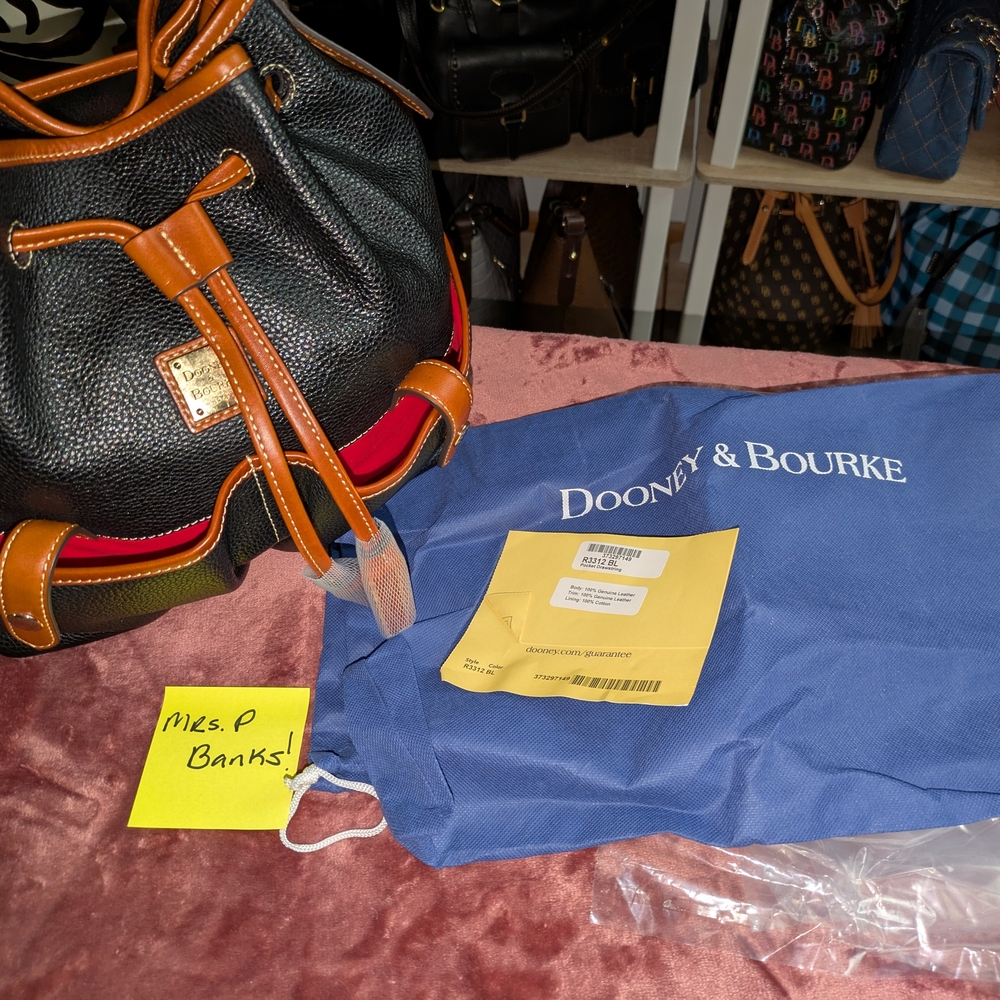 Dooney & Bourke Black and Brown Drawstring Bag - Picture 3 of 16
